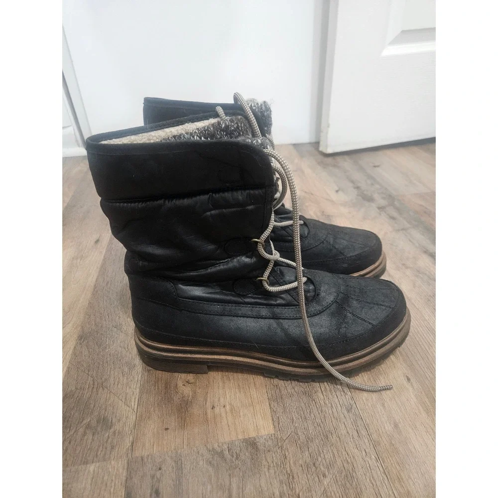 Dansko Women Natalie Black Lace Up Winter‎ Snow Boots Faux Fur Lined Size 11M